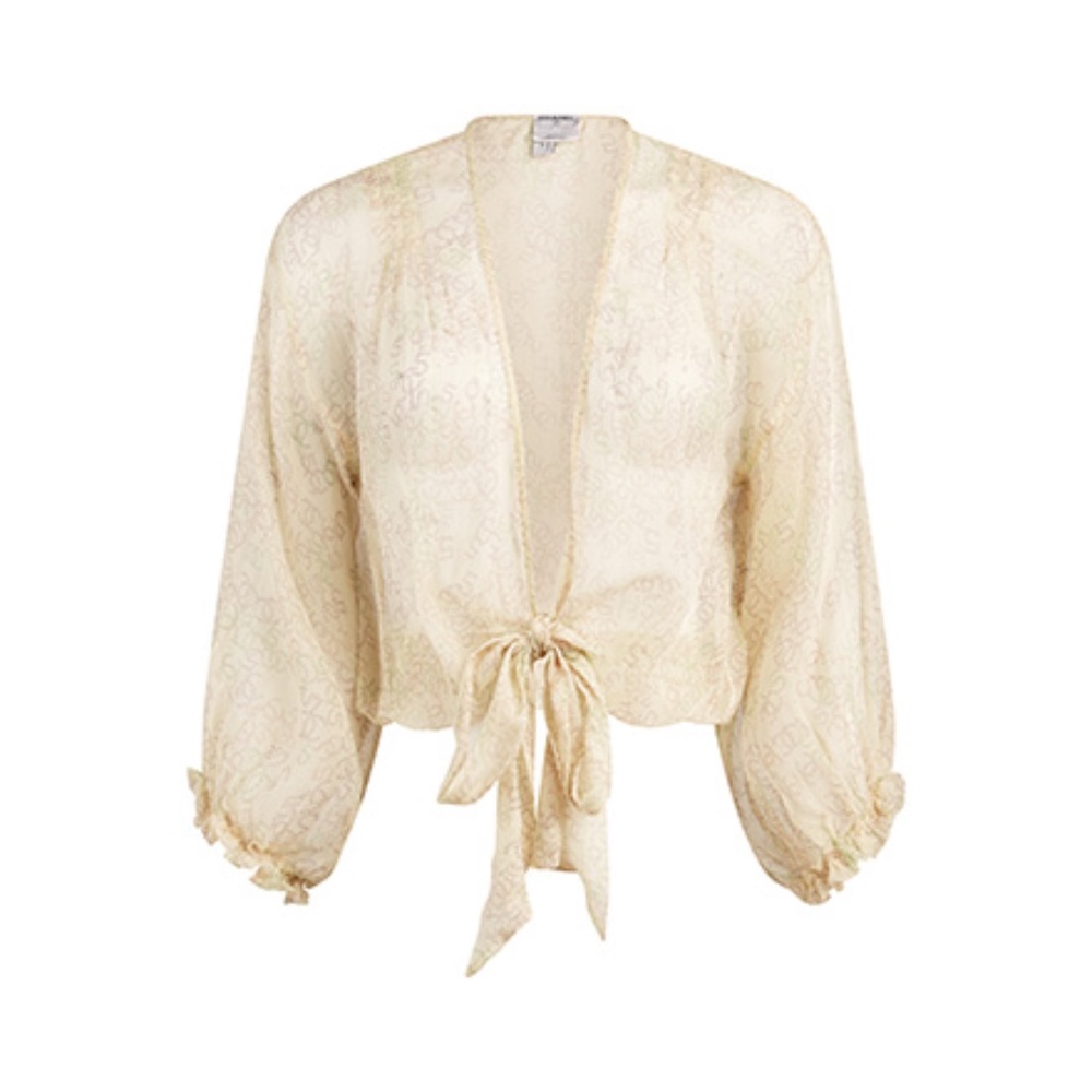 Chanel Vintage Yellow Wrap-Around Blouse